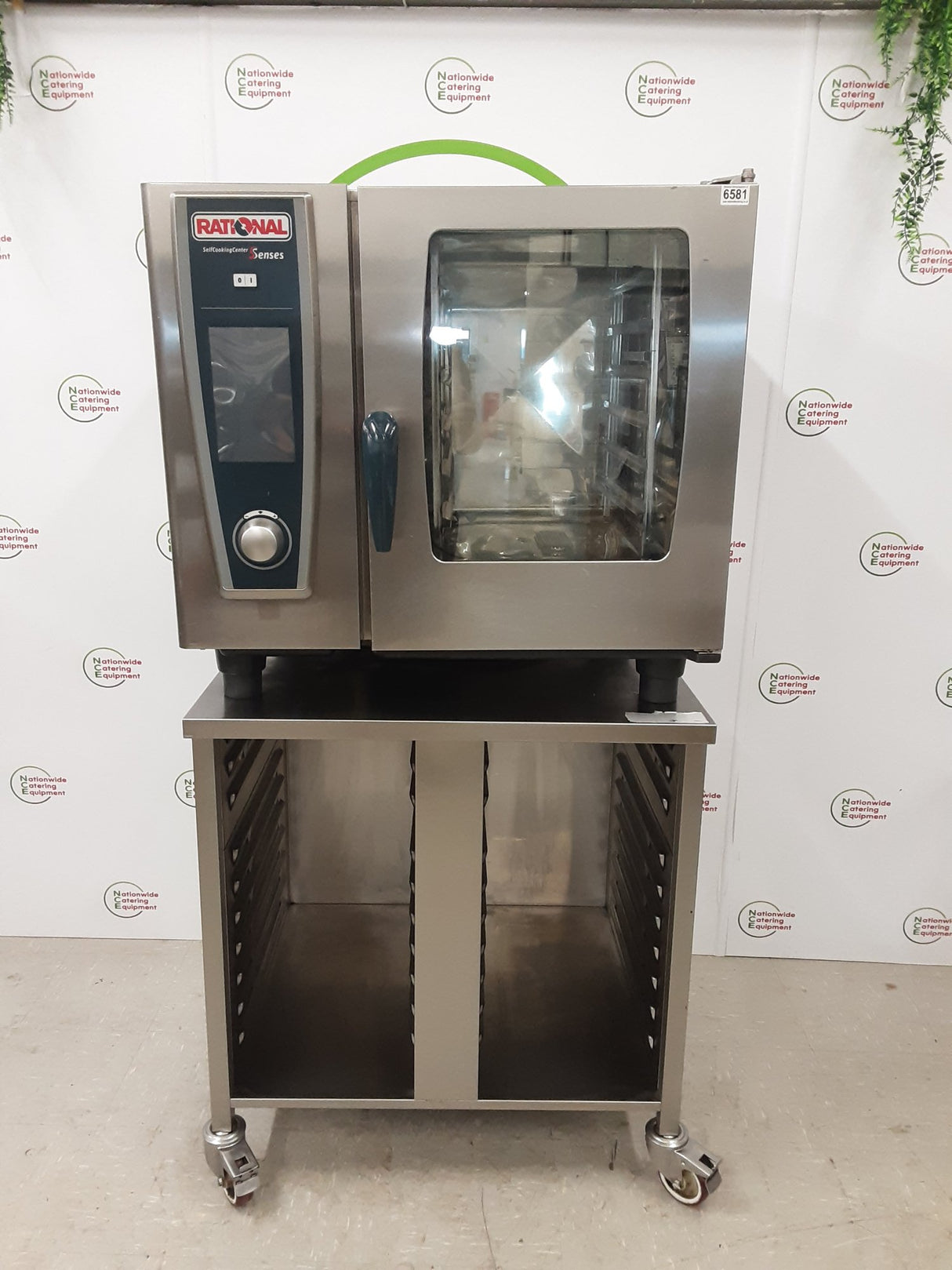 Rational Six Grid 5 Senses, White Efficiency, SCC Electric Combi Oven On Stand, 3ph/32amp (NCE6581)
