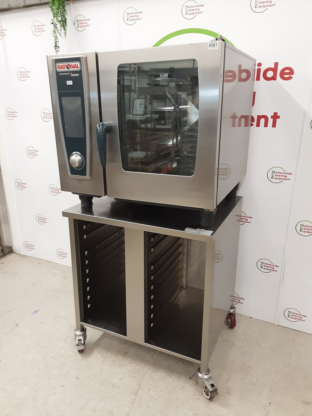 Rational Six Grid 5 Senses, White Efficiency, SCC Electric Combi Oven On Stand, 3ph/32amp (NCE6581)