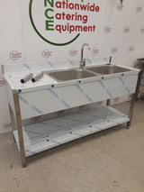 Hamoki Stainless Steel Double Sink, 160x60cm, With Mixer Tap, Model-STSK-166L (NCE6557)