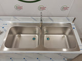 Hamoki Stainless Steel Double Sink, 160x60cm, With Mixer Tap, Model-STSK-166L (NCE6557)
