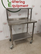 Stainless Steel Table On Wheels With Shelf Above (NCE6645)