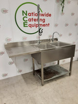 Stainless Steel Double Dishwasher Sink With Pre-Wash Spray 160x70cm (NCE6654)