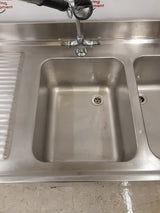 Stainless Steel Double Dishwasher Sink With Pre-Wash Spray 160x70cm (NCE6654)