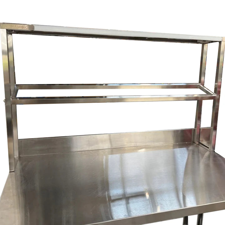 Hamoki Stainless Steel Gastronorm Garnish Rail With One Shelf 180cm (NCE6422)
