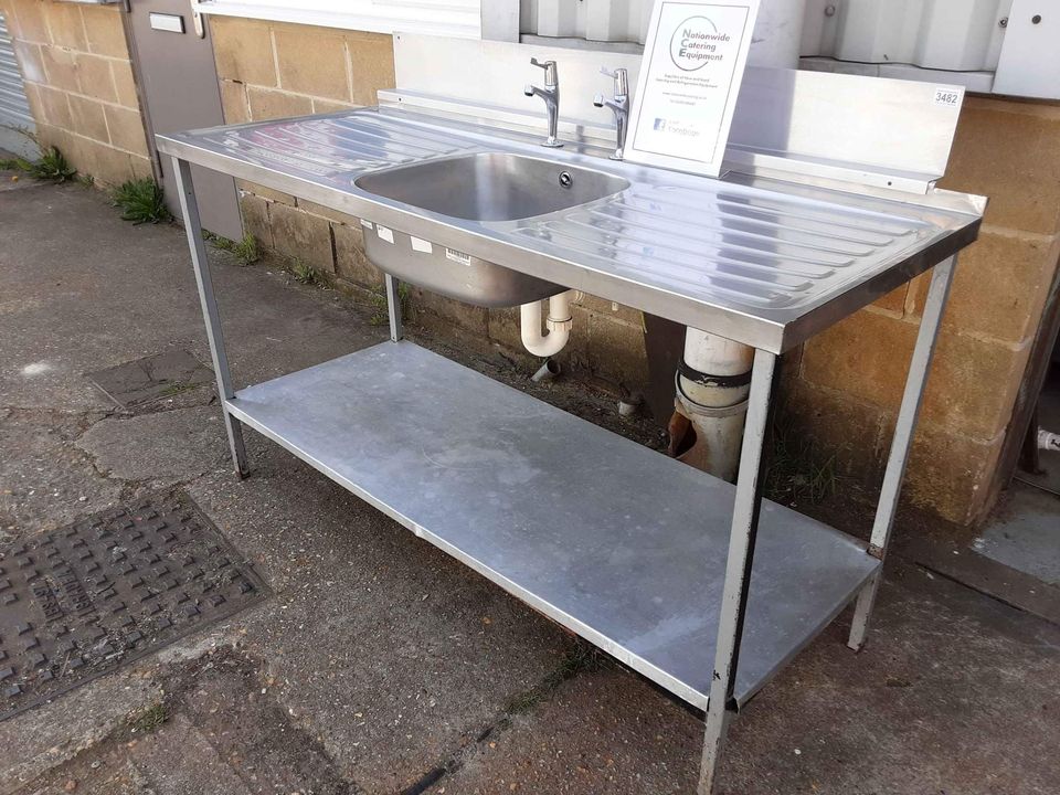 Commercial Catering Stainless Steel Single Sink With Twin Drainers (NCE3482)