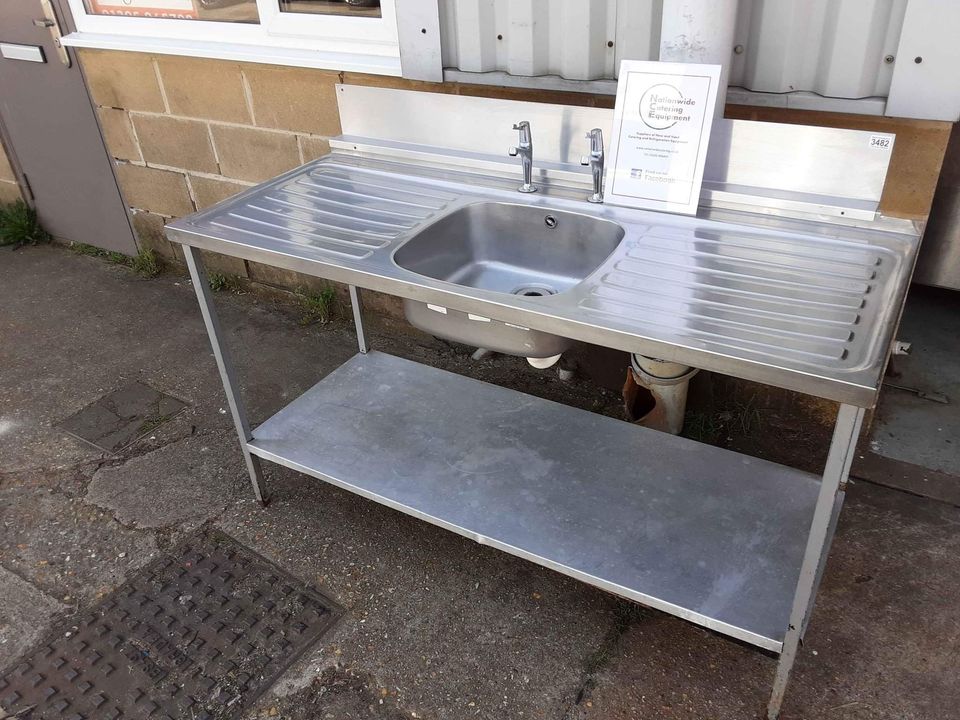 Commercial Catering Stainless Steel Single Sink With Twin Drainers (NCE3482)