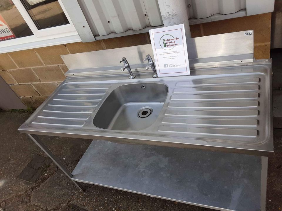 Commercial Catering Stainless Steel Single Sink With Twin Drainers (NCE3482)