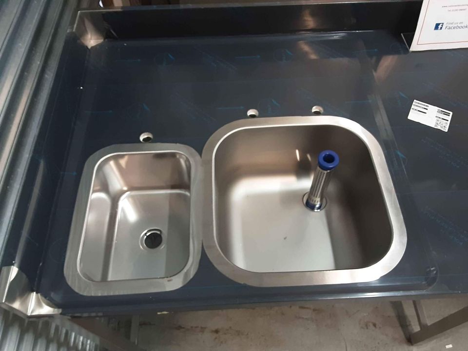 NEW Commercial Catering Stainless Steel Double Sink 225cm (NCE2783)