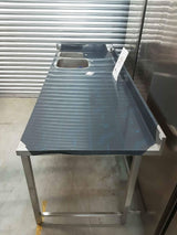 NEW Commercial Catering Stainless Steel Double Sink 225cm (NCE2783)