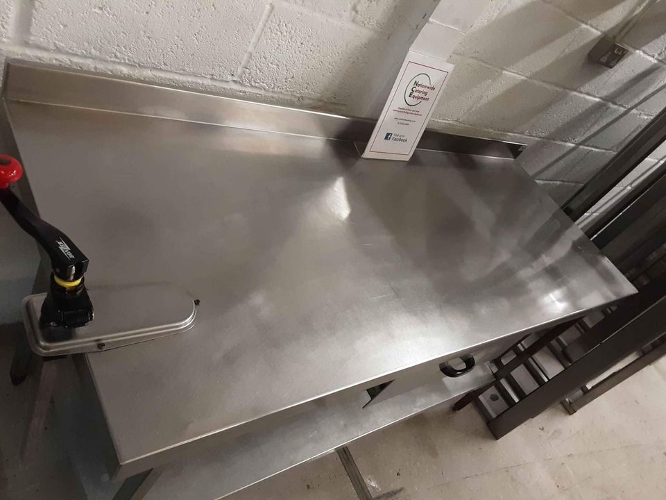 Stainless Steel Table with Drawer and Bonzer Tin Opener, 180cm (NCE3547)