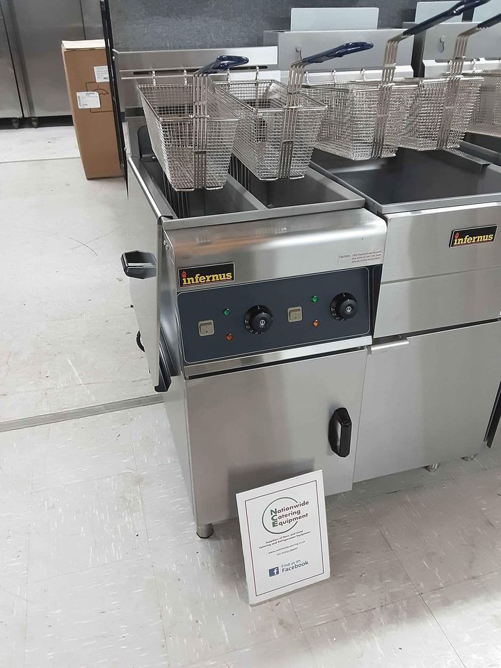 Infernus Free Standing Twin Tank Electric Fryer - Single Phase