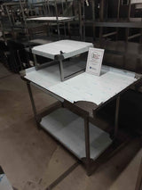 Stainless Steel Table With Over Table Shelf Attached, NEW, 120cm (NCE4038)