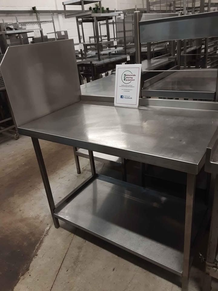 Stainless Steel Table with Upstand to Left Side - 1.2m (4095)