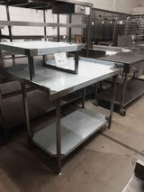 Stainless Steel Table With Over Table Shelf Attached, NEW, 120cm (NCE4038)