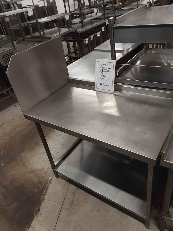 Stainless Steel Table with Upstand to Left Side - 1.2m (4095)