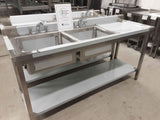 Double Sink, Right Hand Drainer With New Mixer Tap - 180cm