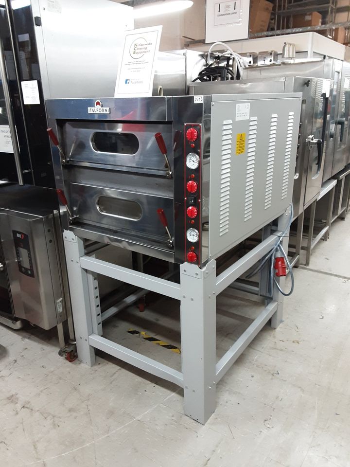 Commercial Catering 2022 Italforni Twin Deck Electric (3ph) Pizza Oven On Stand (NCE2716)