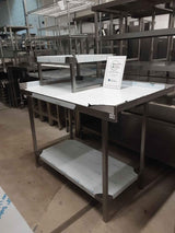 Stainless Steel Table With Over Table Shelf Attached, NEW, 120cm (NCE4038)