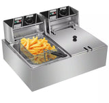 Zokop Tabletop Twin Tank Fryer, NEW, 13amp (NCE1961)