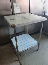 Stainless Steel High Square Table, NEW,  90cm (NCE2410)