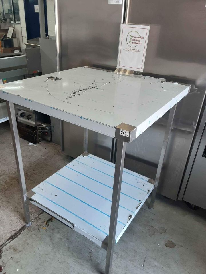 Stainless Steel High Square Table, NEW,  90cm (NCE2410)