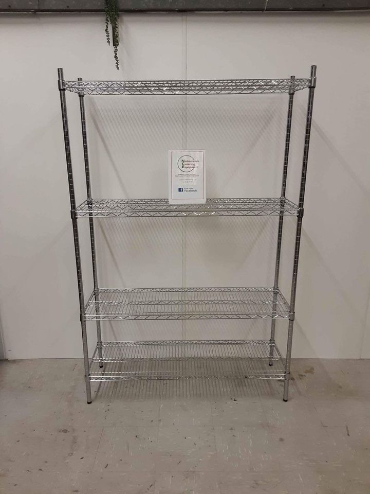 Connecta Chrome Wire Shelving Unit - 4 Tier, 120cm x 40cm (NCE4455)