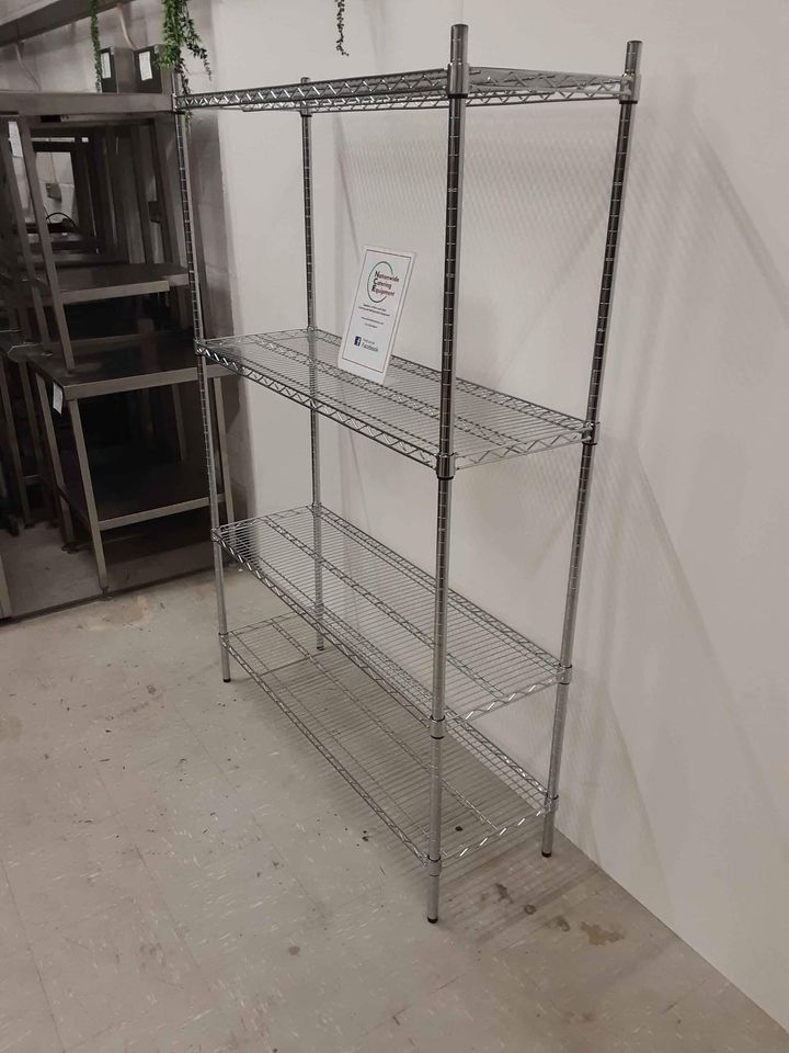 Connecta Chrome Wire Shelving Unit - 4 Tier, 120cm x 40cm (NCE4455)