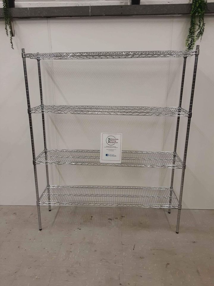 Connecta Chrome Wire Shelving Unit - 4 Tier, 150cm x 40cm (NCE4456)