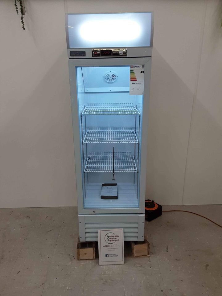 Arctica Single Glass Door Display Fridge With Illuminated Canopy