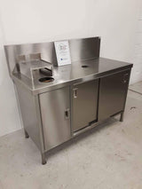 Stainless Steel Cupboard with Sliding Doors / Coffee Unit (SKU4549)