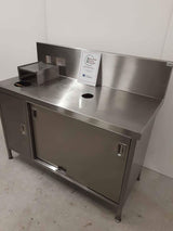 Stainless Steel Cupboard with Sliding Doors / Coffee Unit (SKU4549)