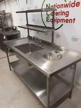 Stainless Steel Single Sink With Hand Wash Bain & Shelves Above (NCE4612)