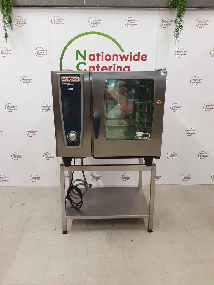 Rational SCC White Efficiency Natural Gas Six Grid Combi Oven On Stand (4031)