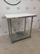 Stainless Steel 90cm Table with 'In-Built' White Chopping Board (NCE4777)