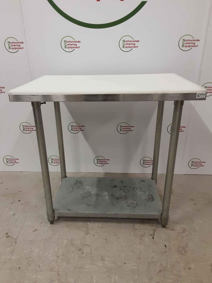 Stainless Steel 90cm Table with 'In-Built' White Chopping Board (NCE4777)