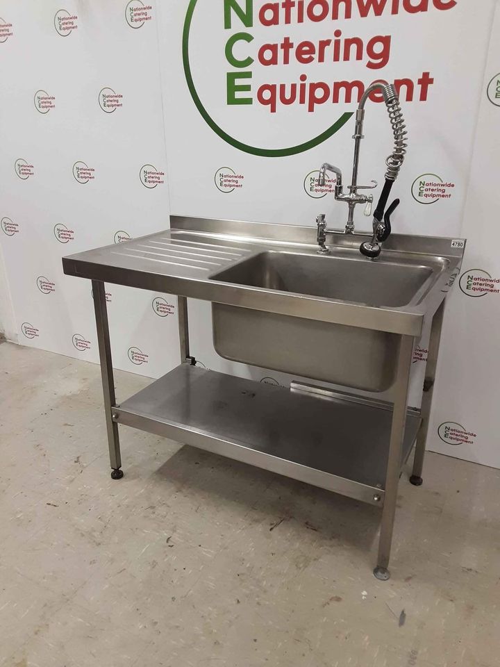 Stainless Steel 120cm Single Sink With Pre-Wash Spray (NCE4780)