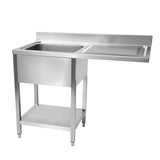 Hamoki Stainless Steel Single Dishwasher Sink, Right Hand Drainer (NCE4806)