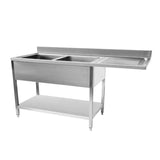 Hamoki Stainless Steel Double Dishwasher Sink, Left Hand Drainer (NCE4807)