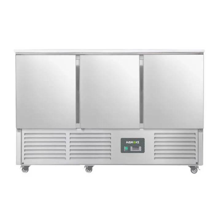 Hamoki Three Door Counter Fridge, Motor Beneath (NCE4804)