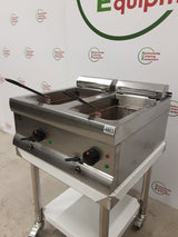 Lincat Twin Tank Electric Tabletop Fryer, Single Phase 32Amp (NCE4803)