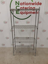 Wire Shelving Unit, Four Tier, 76x35cm (NCE4891)