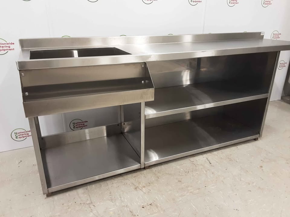 Stainless Steel Single Back Bar Cocktail Station/Ice Well 200cm (NCE5051)