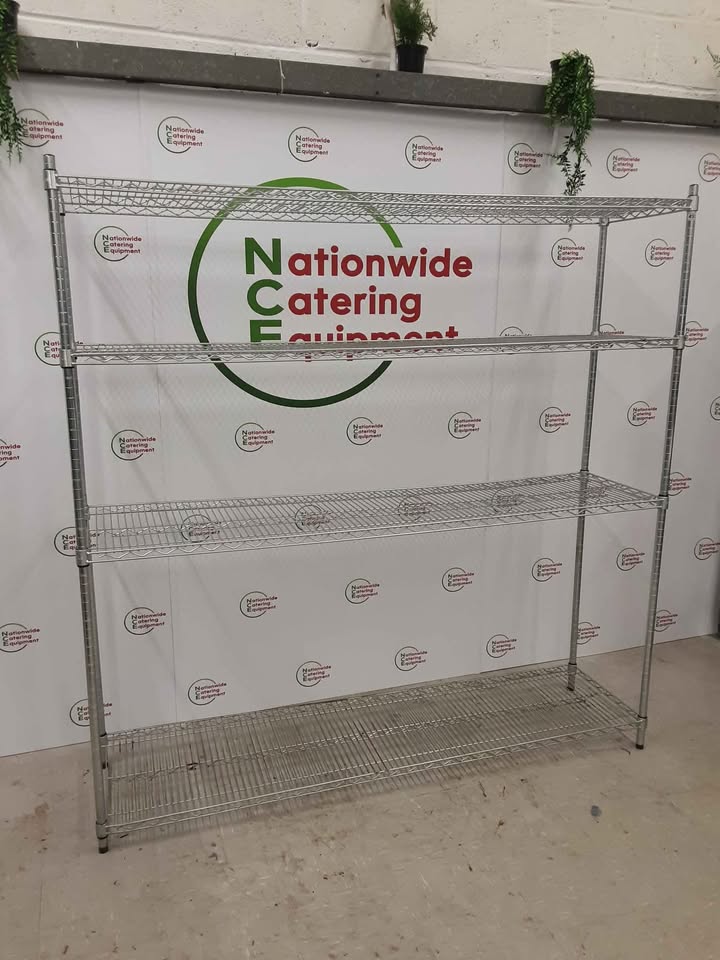 Wire Shelving Unit - Four Tier, 182x45cm (NCE4926)