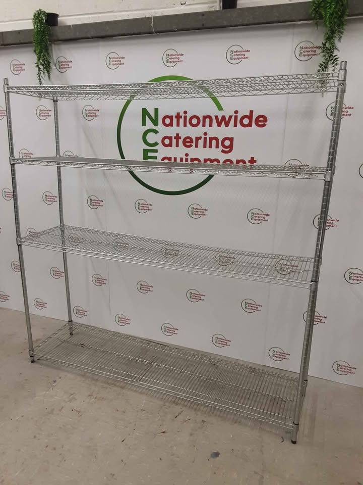 Wire Shelving Unit - Four Tier, 182x45cm (NCE4926)