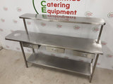 Stainless Steel Table With Three Drawers, Bin Hole To Left and Shelf Above (NCE5088)