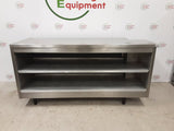 Stainless Steel Table With Two Lower Shelves (Corner Cut Out) 184x69cm (NCE4993)