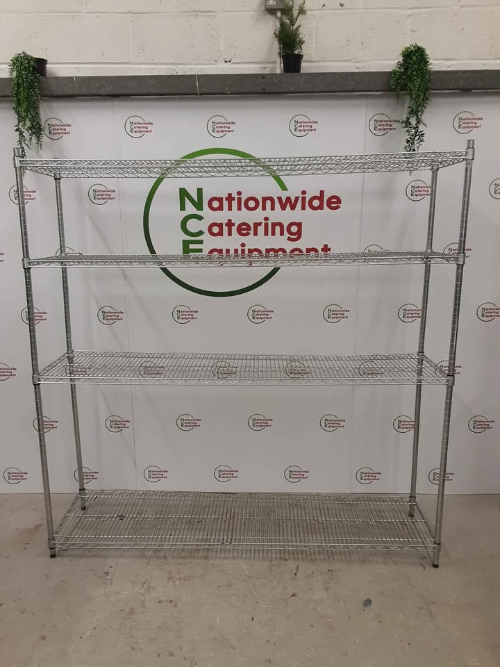 Wire Shelving Unit - Four Tier, 182x45cm (NCE4926)