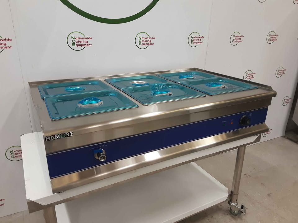 Hamoki 6 Pot Wet Bain Marie (6 x 1/3GN 100mm Depth) (NCE5086)