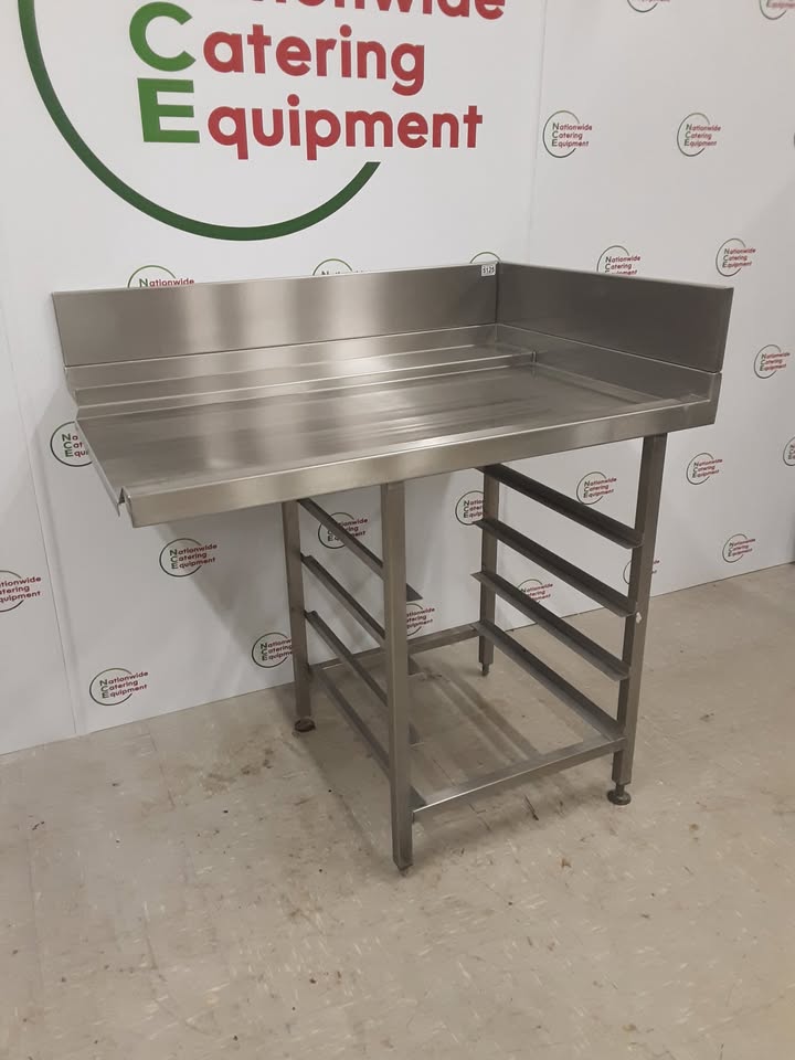 Stainless Steel Pass-Through Dishwasher Exit Table With Basket Racking (NCE5125)