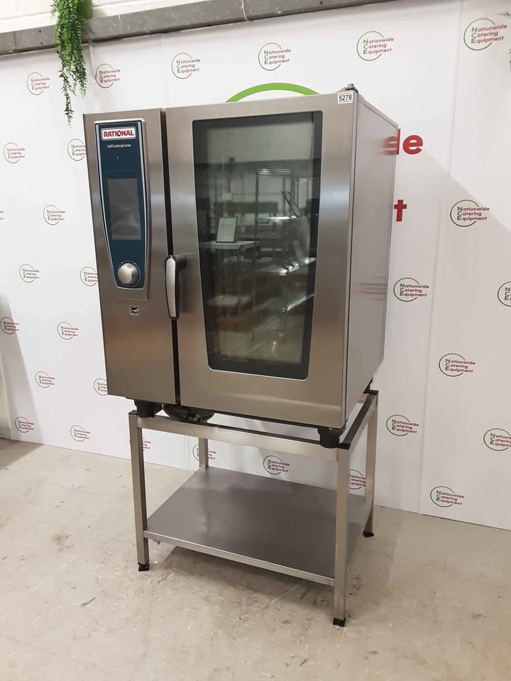 Rational 10 Grid Electric SCC White Efficiency Combi Oven On Stand (NCE5278)